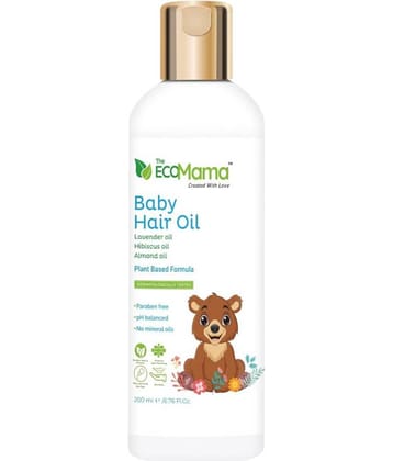 The Eco Mama Baby Hair Oil Prevents Hair Thinning And Stimulates Hair Growth| Contains Hibiscus Oil, Coconut Oil, Lavender Oil & Avocado (200 ML)| Toxin Free, Vegan