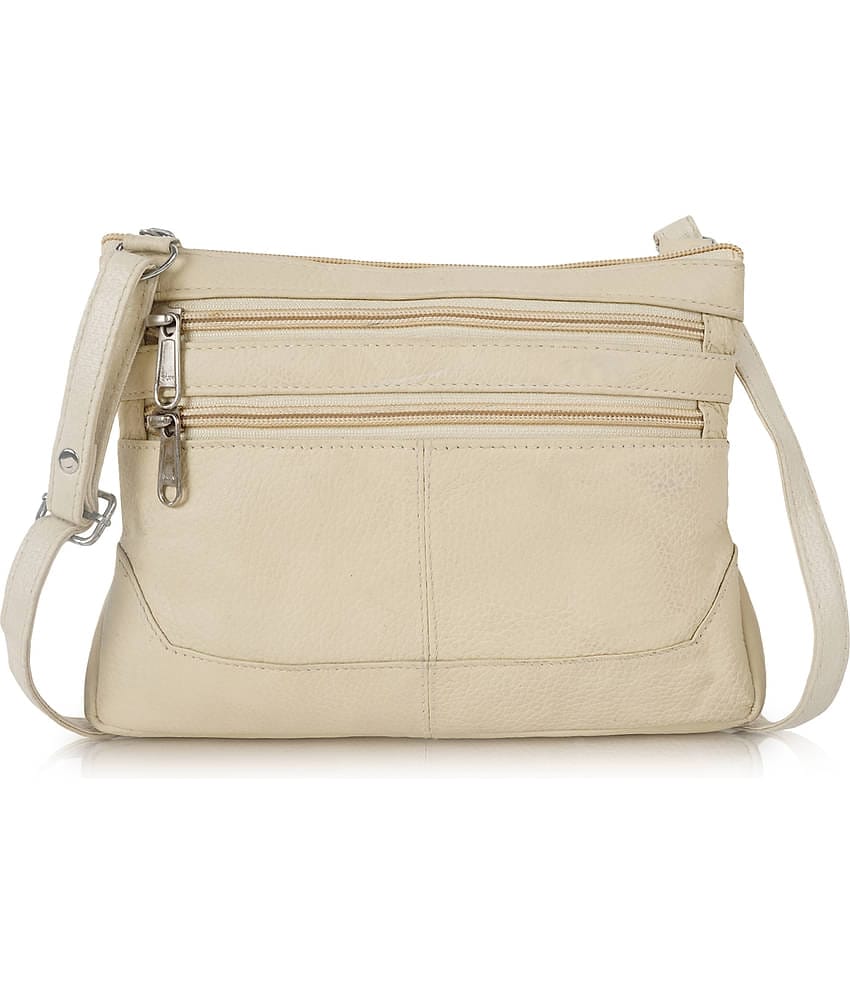 CIMONI Sling Bag Pure Leather Set of 1 ( Black )