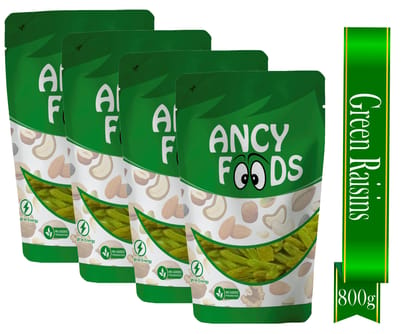 Ancy Kishmish (Green Raisins) 800 Grams (200gm X 4) - Hari Darakh | Green Raisns Nutrient-Rich Superfood for Energy |Hari Kishmish Rich Source of Potassium & Dietry Fiber – This seedless Kish