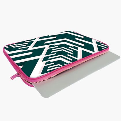 "Zig Zag Print" Laptop Sleeves: Bold Modern Design for Every Size-13" / Pink