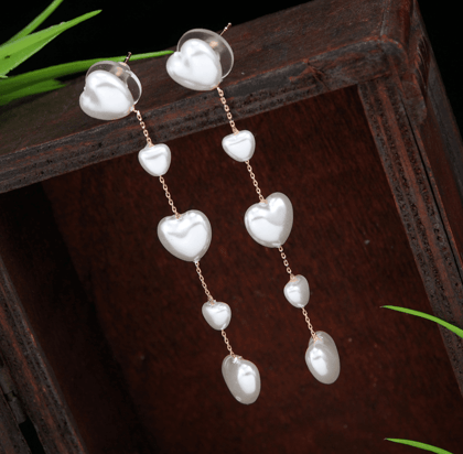Korean Gold/Silver Plated Heart Shaped Long Chain Fancy Earring-KRNER 3605