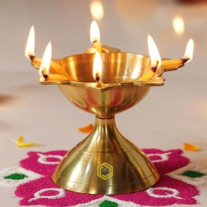Brass Panchmukhi Deepak No. 2 (ZMAS292 D)