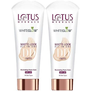 Lotus Herbals Whiteglow Matte Look All In One Dd Cream - Natural Beige  Spf 20  All Skin Types  30G ( Pack Of 2 )