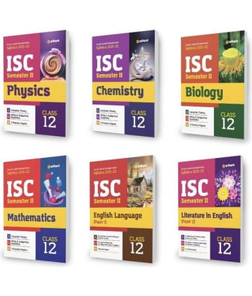 Arihant ISC Physics , Chemistry, Biology , Mathematics , English Language (Paper 1) & Literature in English (Paper 2) Semester 2 Class 12