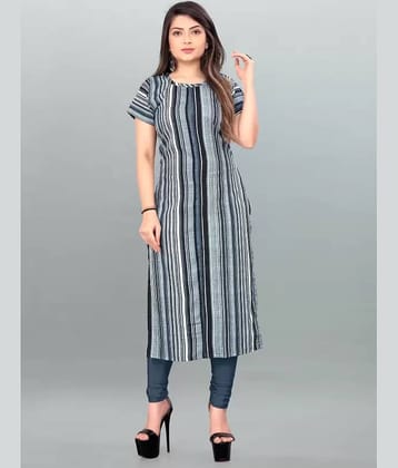 AK FASHION MALL Pack of 1 Crepe Printed Straight Women's Kurti - ( Multicolor )