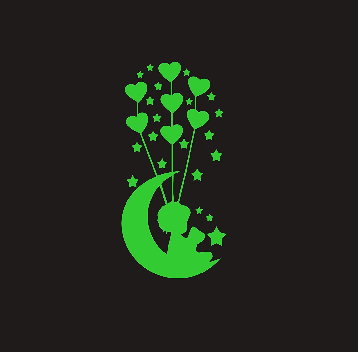 DreamKraft Glow in The Dark Decorative Radium Sticker (Green, 20 cm X 20 cm)