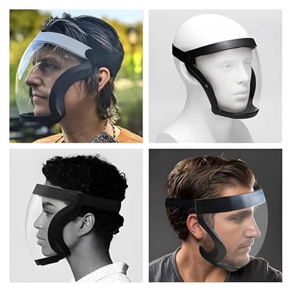 Transparent Face Shield Mask for Personal Care | Full Face Clear Protective Shield | Lightweight Anti-Splash Safety Visor | Reusable Face Protection for Salon, Travel, Office & Daily Use (Original Quality)