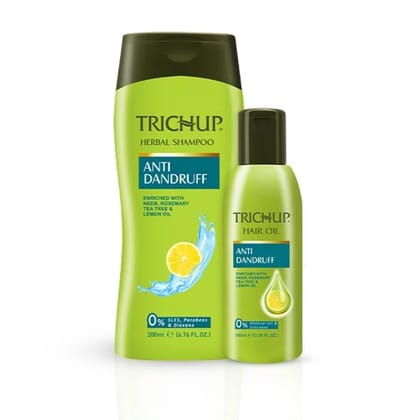 Trichup Anti-Dandruff Hair Care Kit โ Shampoo 200ml & Hair Oil 100ml Trichup Anti-Dandruff Hair Care Kit โ Shampoo 200ml & Hair Oil 100ml