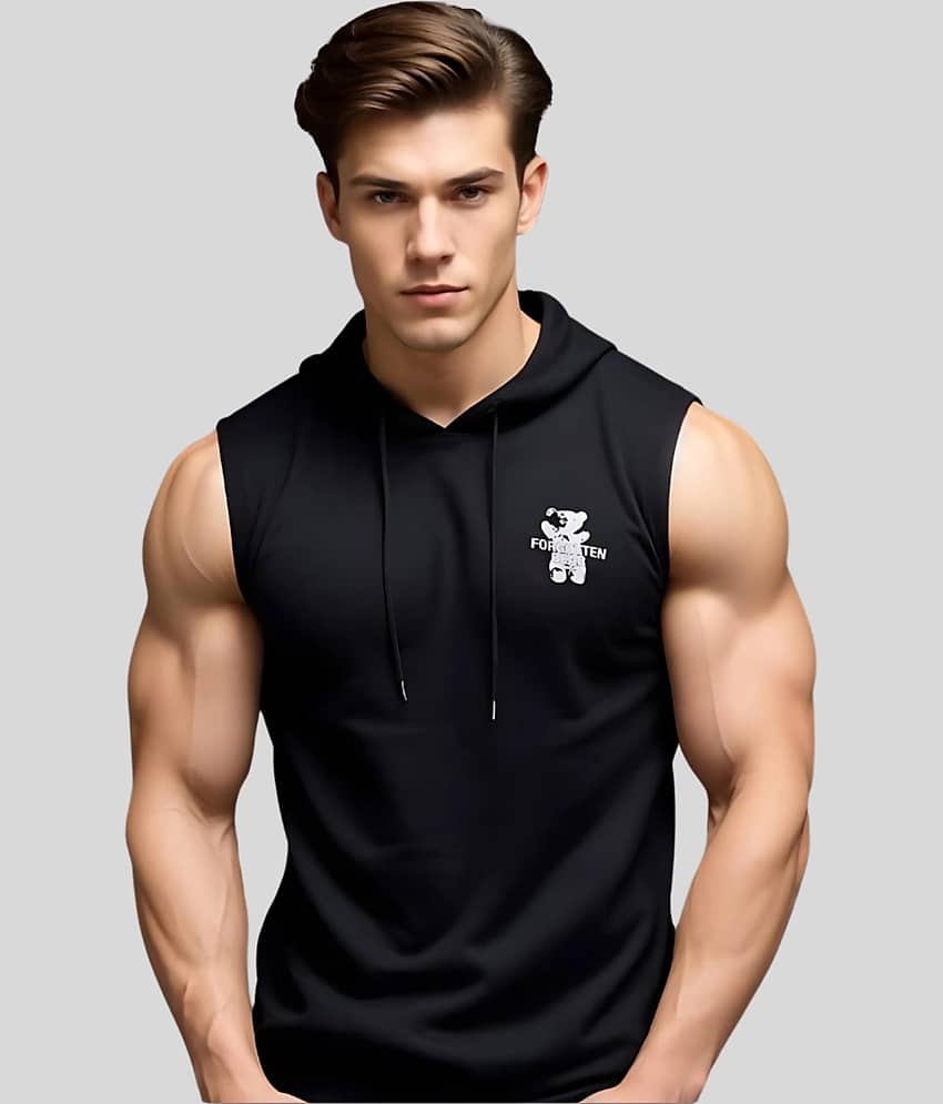 Looks United Pack of 1 Polyester Gym Vest For Men ( Black )