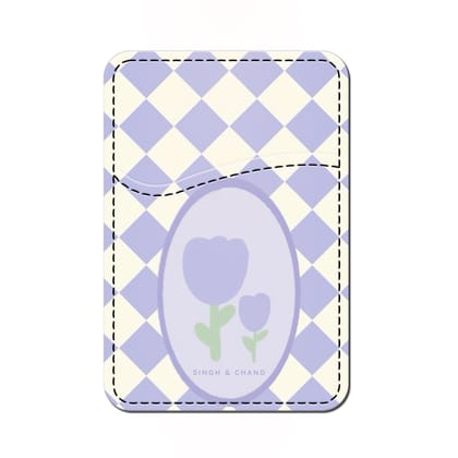 Card Wallet Checkered Bloom
