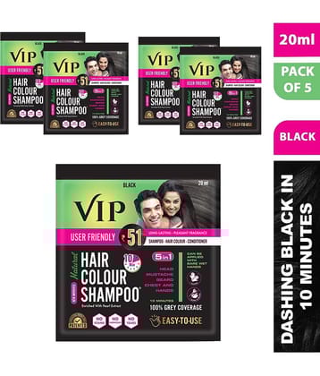 VIP Hair Colour Shampoo Natural Permanent Hair Color 20 mL Black