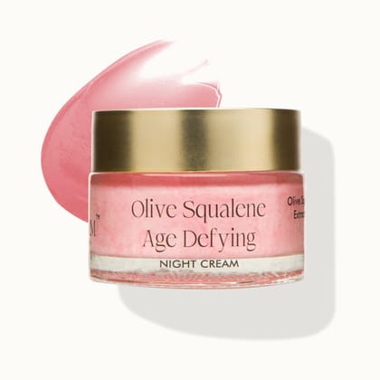 VEDICDERM Olive Squalene Age Defying Night Cream | Plant Cell & Nano Gold Extracts| Reduces Fine Lines, Boosts Elasticity & Deeply Hydrates | Anti-Aging Formula for Firm, Radiant Skin | 50g