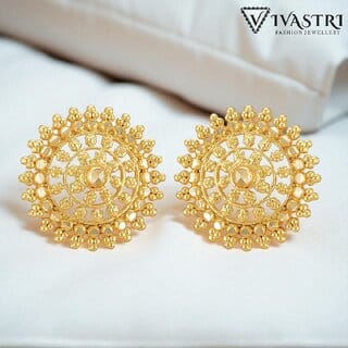 Vivastri Latest Fancy Alloy Gold Plated Stud Earrings for Women & Girls [VIVA2284ERG]