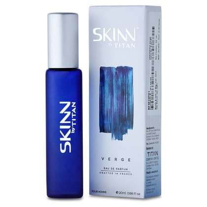 Skinn by Titan, Verge Long Lasting EDP for Men - 20 mL | Perfume for Men | Eau De Parfum for Men | Men's cologne | Premium Fragrance | Grooming Essentials "