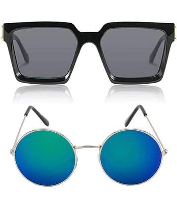 Kanny Devis - Black Rectangular Sunglasses ( Pack of 2 )
