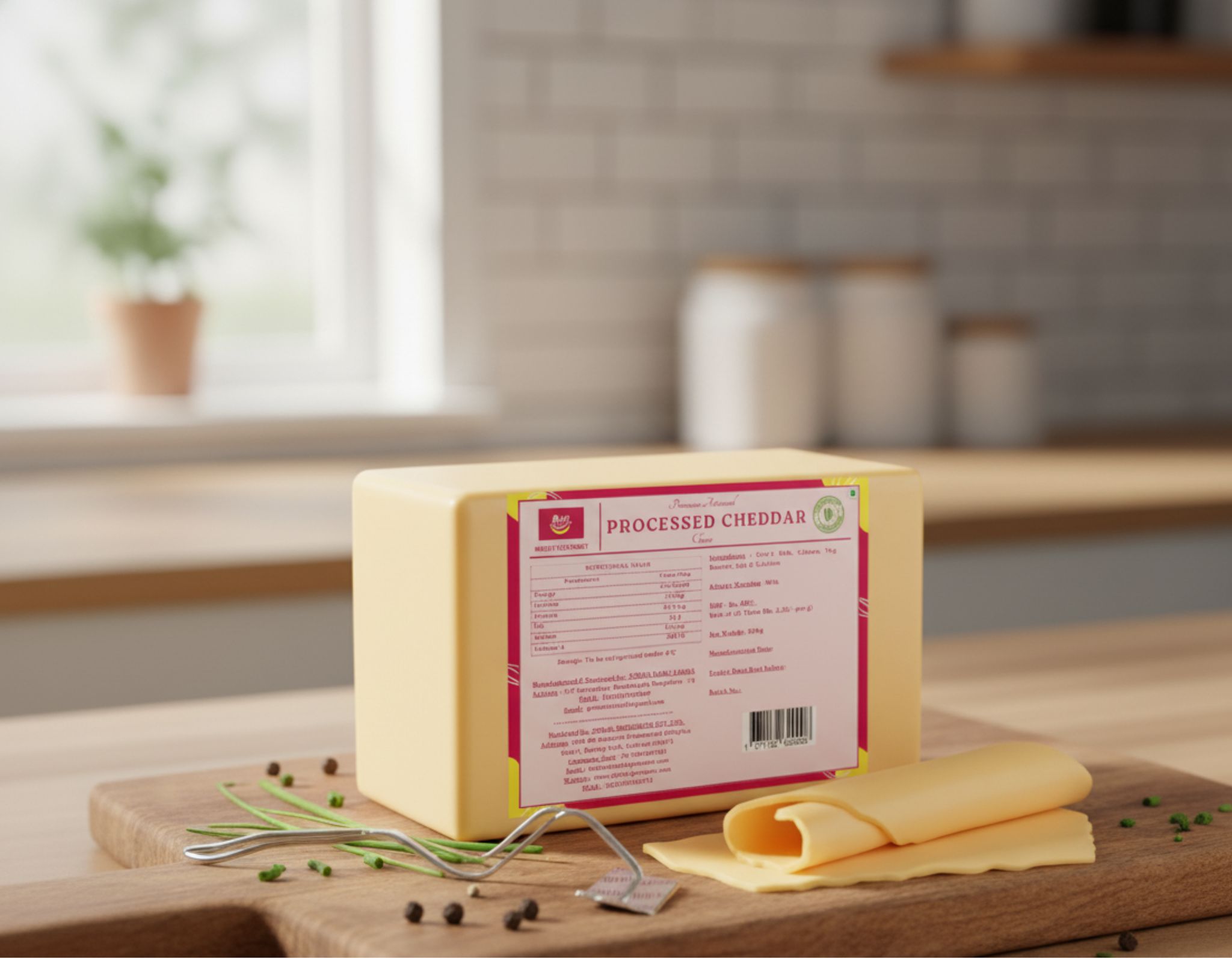 Mishti Gourmet Premium Artisanal Processed Cheddar Cheese 200g-0% preservatives