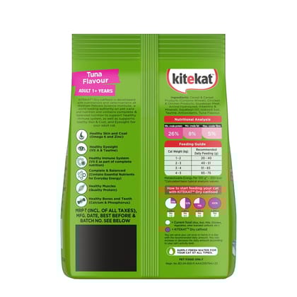 Kitekat Tuna Flavour Adult (1+ Years) Dry Cat Food 370g