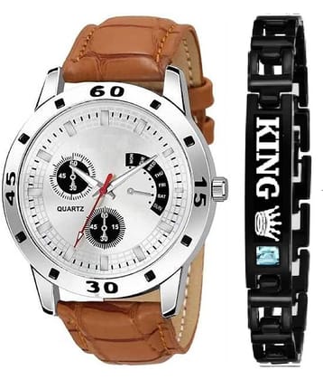 Shivark Brown Leather Analog Men's Watch