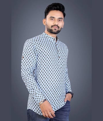 Nofilter Light Blue Cotton Blend Men's Regular Kurta ( Pack of 1 )