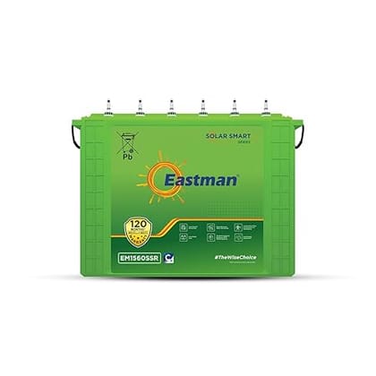Eastman EM1560SSR | Eastman 150Ah Smart Solar Battery | Warranty 120 (60+60) Months for Home & Office
