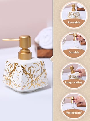 Chic Off White Rectangle Ceramic Soap Dispenser