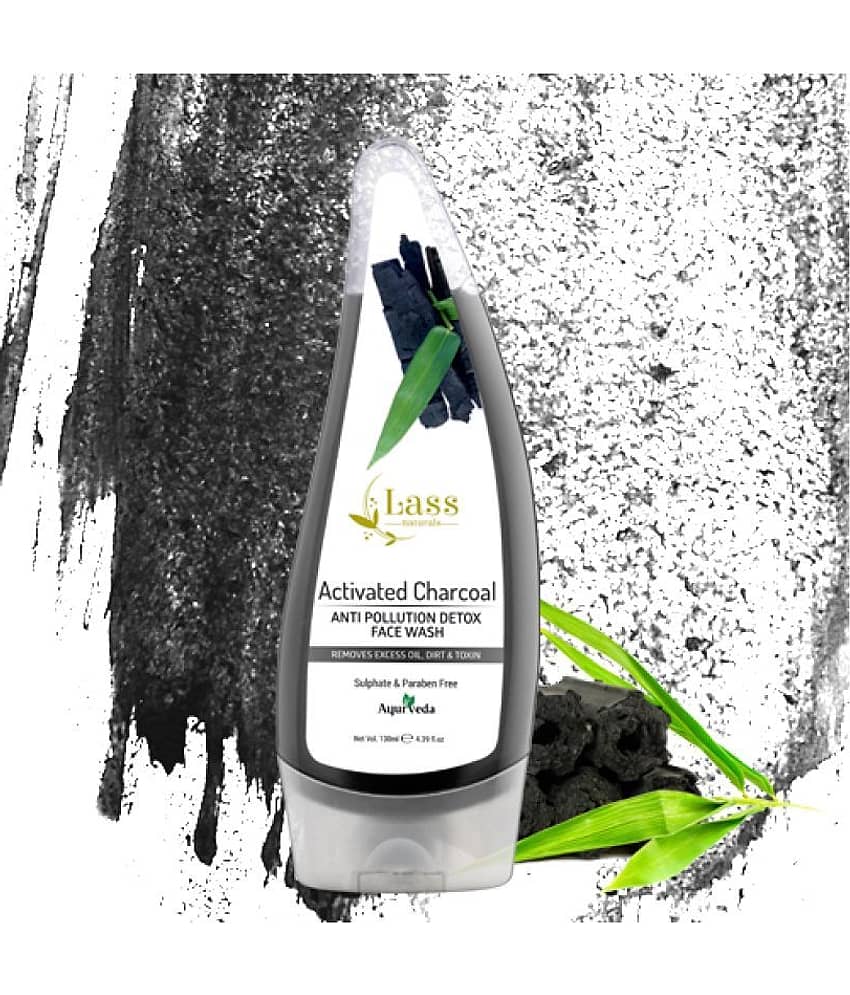 Lass Naturals Activated Charcoal Anti-Pollution Detox face Wash 130ml Face Wash 130 mL