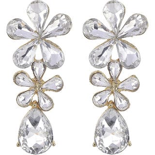 Multicrystals Dangler Earrings for Girls Alloy Material Made in India Earrings for Women's Fashion Jewellery for Party