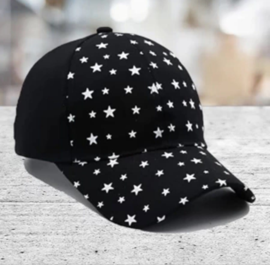 Star Pattren Black And White Color Sports Party Caps