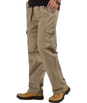 Reoutlook Regular Flat Men's Cargos - Gold ( Pack of 1 )