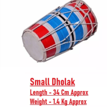 Indian Rope Dholak (Small Size) Hand Drums Drum Indian Musical Instrument for Kids