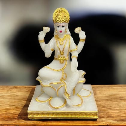 Lord Laxmi Murti Marble Look for Made in India H – 15 cm-Composite Marble