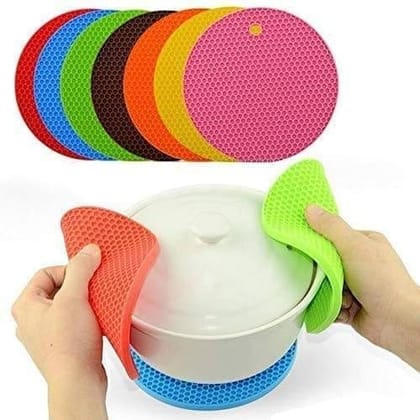 Vibrant Silicone Heat Resistant Mat - Versatile Pot Holder Trivet