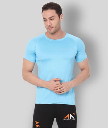 Aesthetic Nation - Blue Polyester Regular Fit  Men's T-Shirt ( Pack of 1 ) - None
