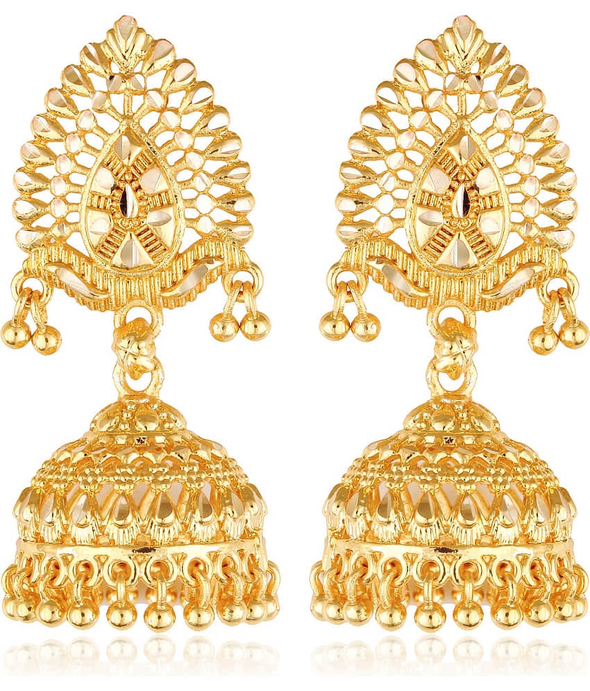Vighnaharta South Screw back alloy Gold plated Jhumki, Jhumka, Jhumkas, Jhumki Earring for Women and Girls[VFJ1487ERG]