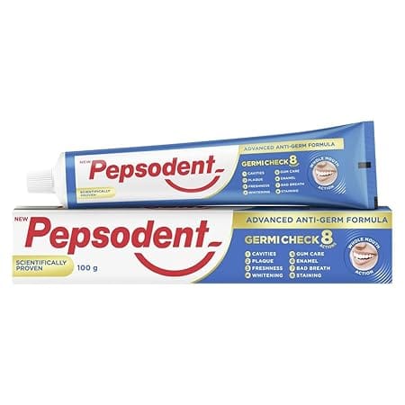 Pepsodent Germicheck 8 Actions|| Toothpaste With Anti-Germ Formula|| Clove & Neem Oil|| 100 g