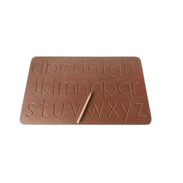 Wooden White Tracing Board Stencil (Small English Alphabets)