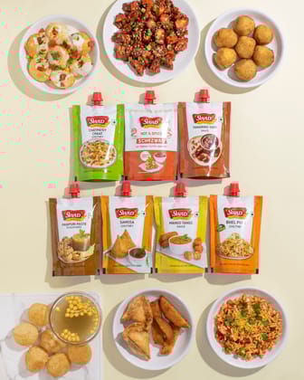 SWAD Chatpatey Chaat Pickles and Chutney/Tamarind & Date Sauce/Mango Tango Sauce/Pani Puri Instant Sauces, Spreads and Dips/Samosa Kachori Pickles and Chutney/Bhel Puri Pickles and Chutney - Combo Pack of 6 (Each 200 gm)