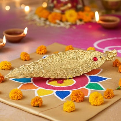 Aluminium Showpiece Agarbatti Stand Gold Statue, Height : 1.3 Inch (ASMAS233 G)