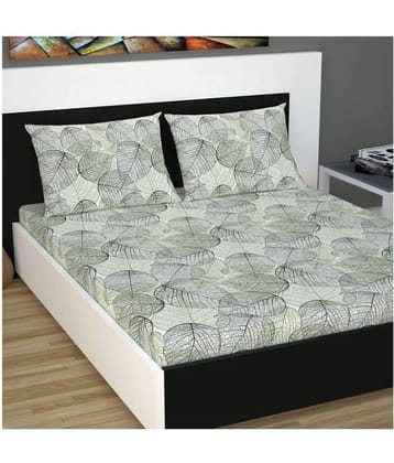 DIVINE CASA Cotton Double Bedsheet ( Green )