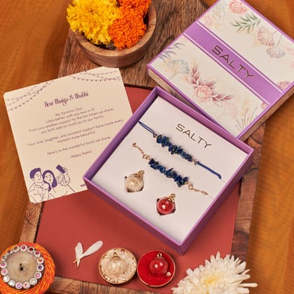 Sodalite Chakra Rakhi for Bhaiya and Bhabhi