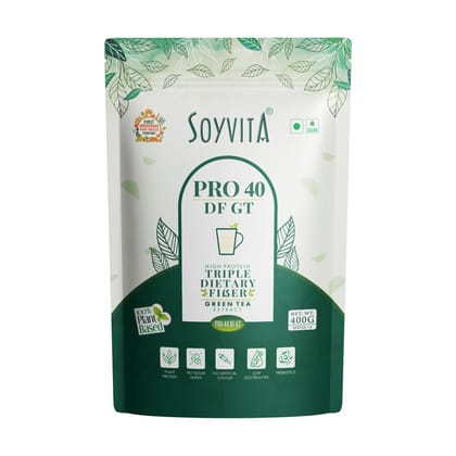 Soyvita - Pro 40 DF GT, High Protein, Triple Prebiotic Fiber Combination, No Sugar, Green Tea Extract, Low Electrolyte