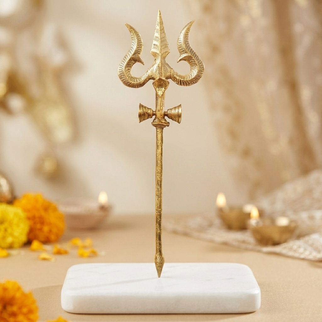 Brass Trishul, Height : 63.5 Inch (ZMAS622 K)