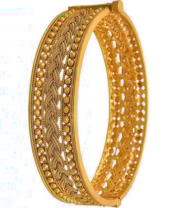 Traditional Ethnic One Gram Gold Plated Braided Gold Bead Designer Openable Kada for Women & Girls.