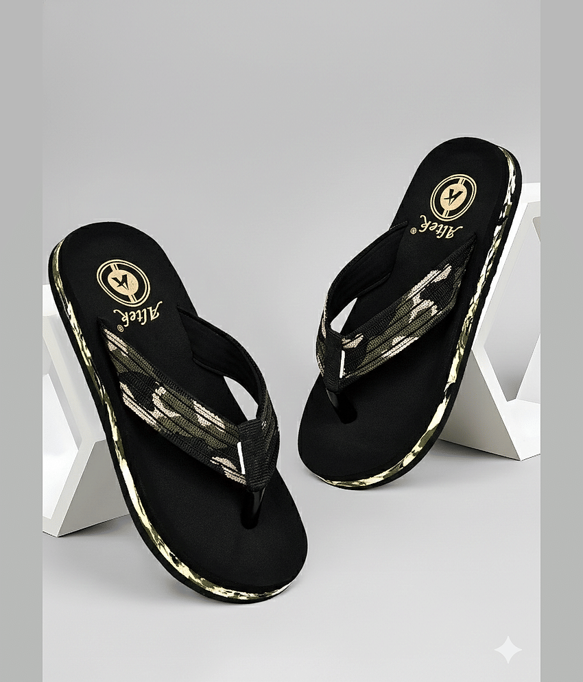 Altek Black Men's Thong Flip Flop