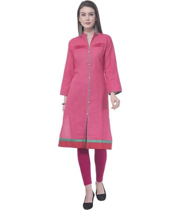 A R Silk - Red Cotton Women's Front Slit Kurti