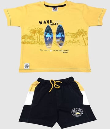 Kideon Pack of 1 Baby Boys 100% Cotton T-Shirt & Shorts ( Red )