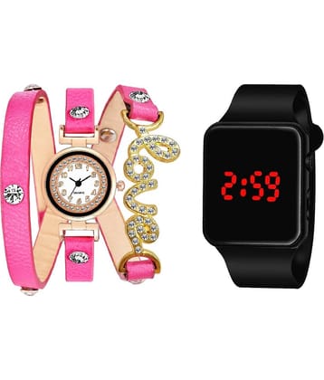 DECLASSE - Multicolor Leather Analog-Digital Couple's Watch