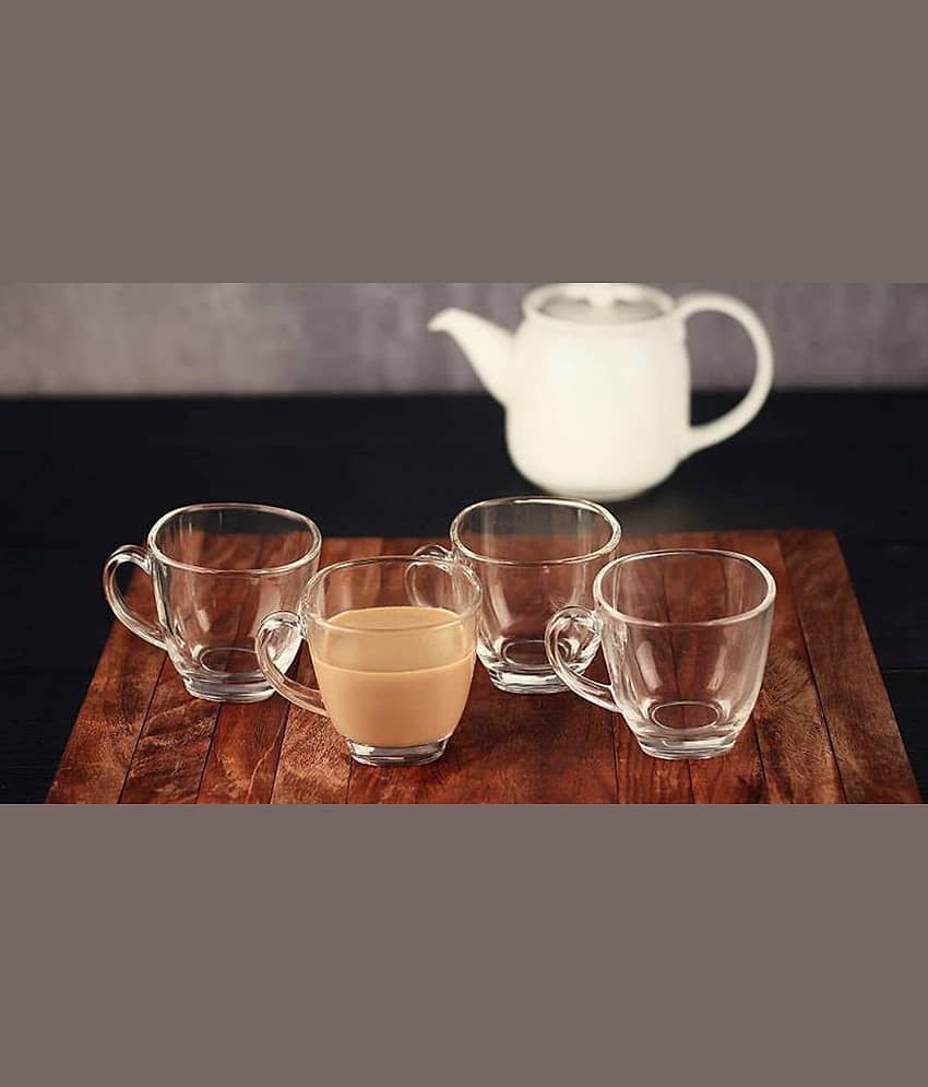 Afast Glass Tea, Coffee Cup Set, Transparent, Pack Of 4, 180 ml