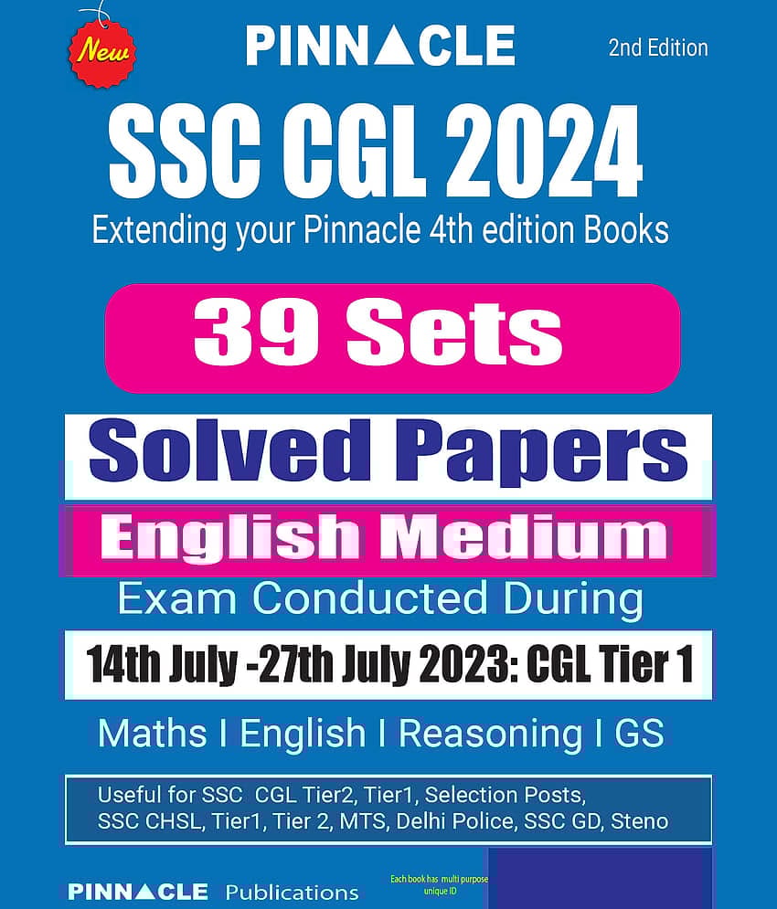SSC CGL 2024: 39 TCS Sets Solved Papers English Medium