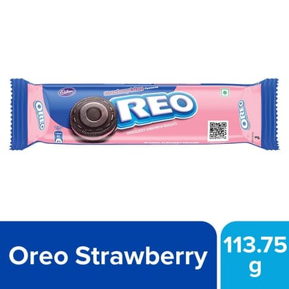 Cadbury Oreo Strawberry Flavour Biscuit Cream Sandwich, 113.75 gm